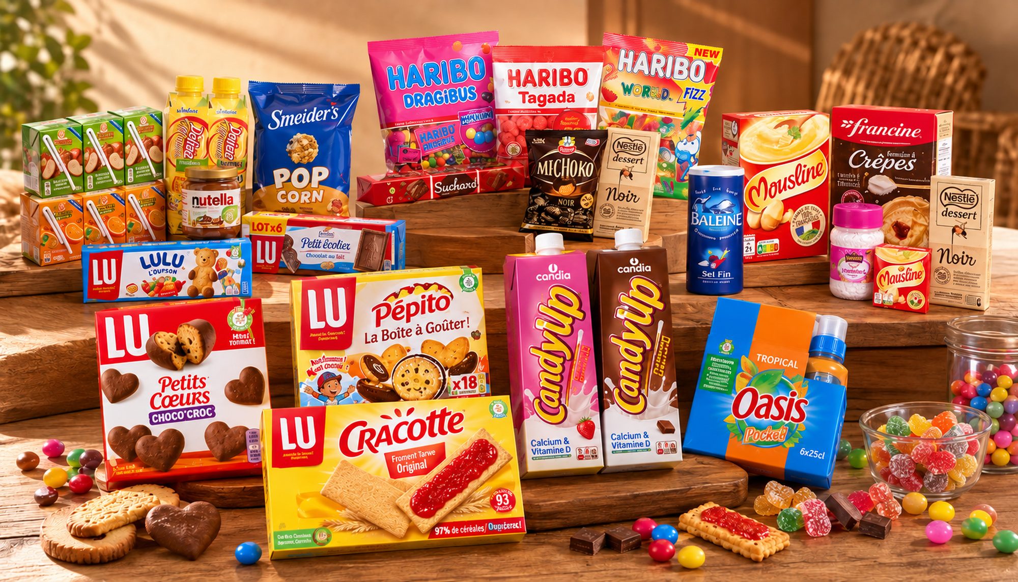 L'étal de l'épicerie : biscuits, confiseries et épicerie françaises